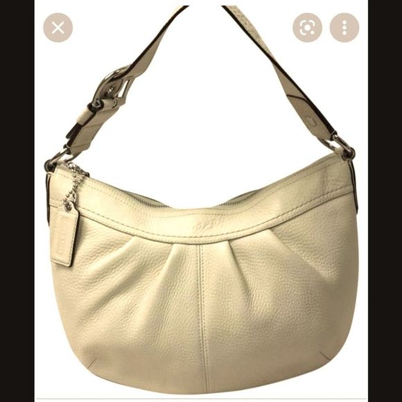 Coach Handbags - COACH SOHO  PLEATED  IVORY  PEBBLED  LEATHER  HOBO  SHOULDER  BAG